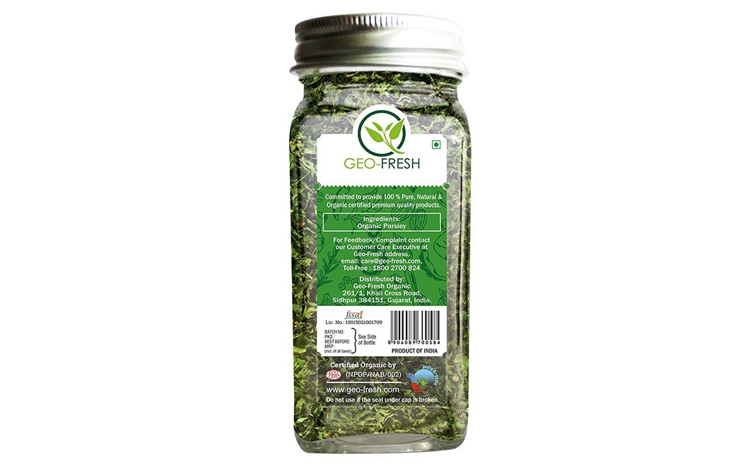 Geo-Fresh Organic Parsley- Natural   Bottle  15 grams